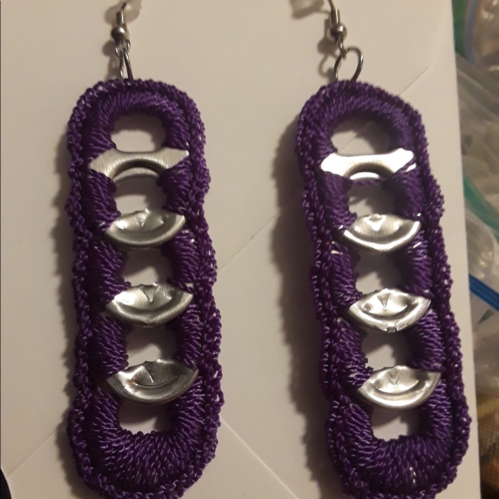 Homemade coke tops earrings